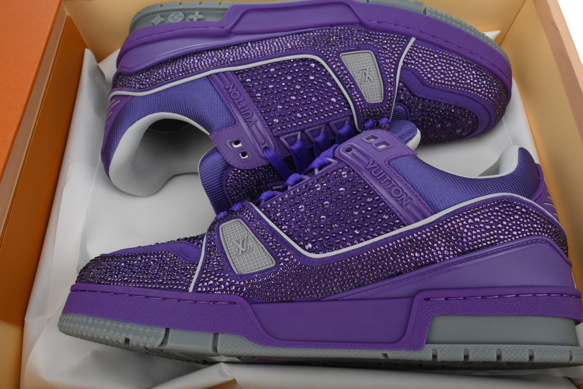 Coco Shoes Louis Vuitton Trainer Purple Swarovksi Crystals 1ACR21