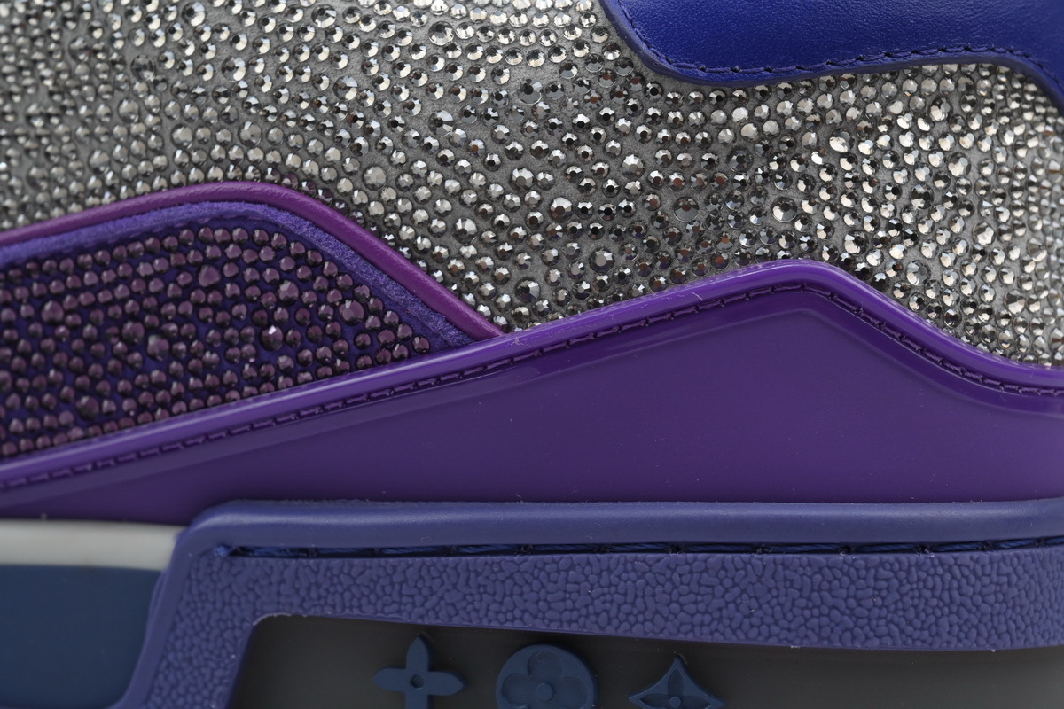 Coco Shoes Louis Vuitton Trainer Crystal Grey Purple Rhinestone