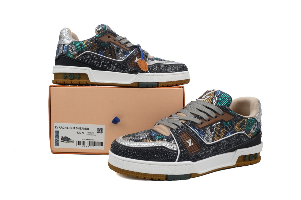 Coco Shoes Louis Vuitton Trainer Khaki Camouflage Rhinestone