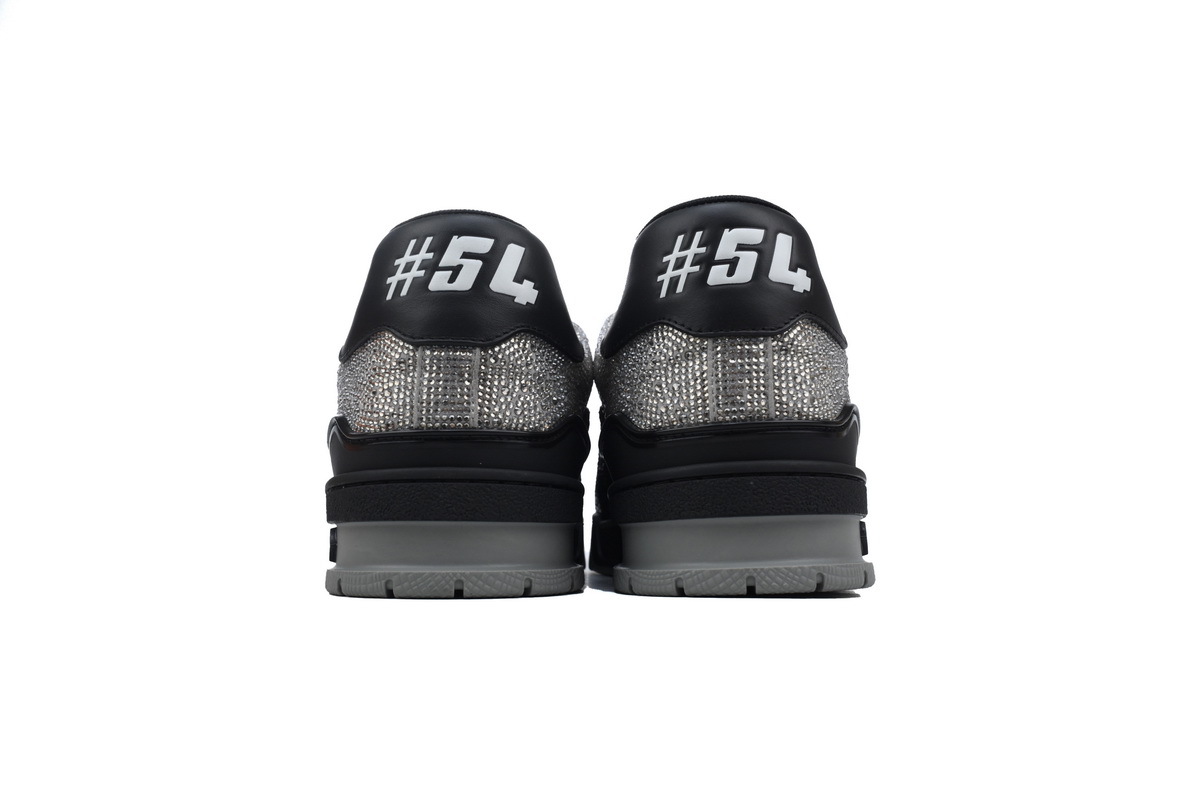 Coco Shoes Louis Vuitton Trainer Black Silver Rhinestone 