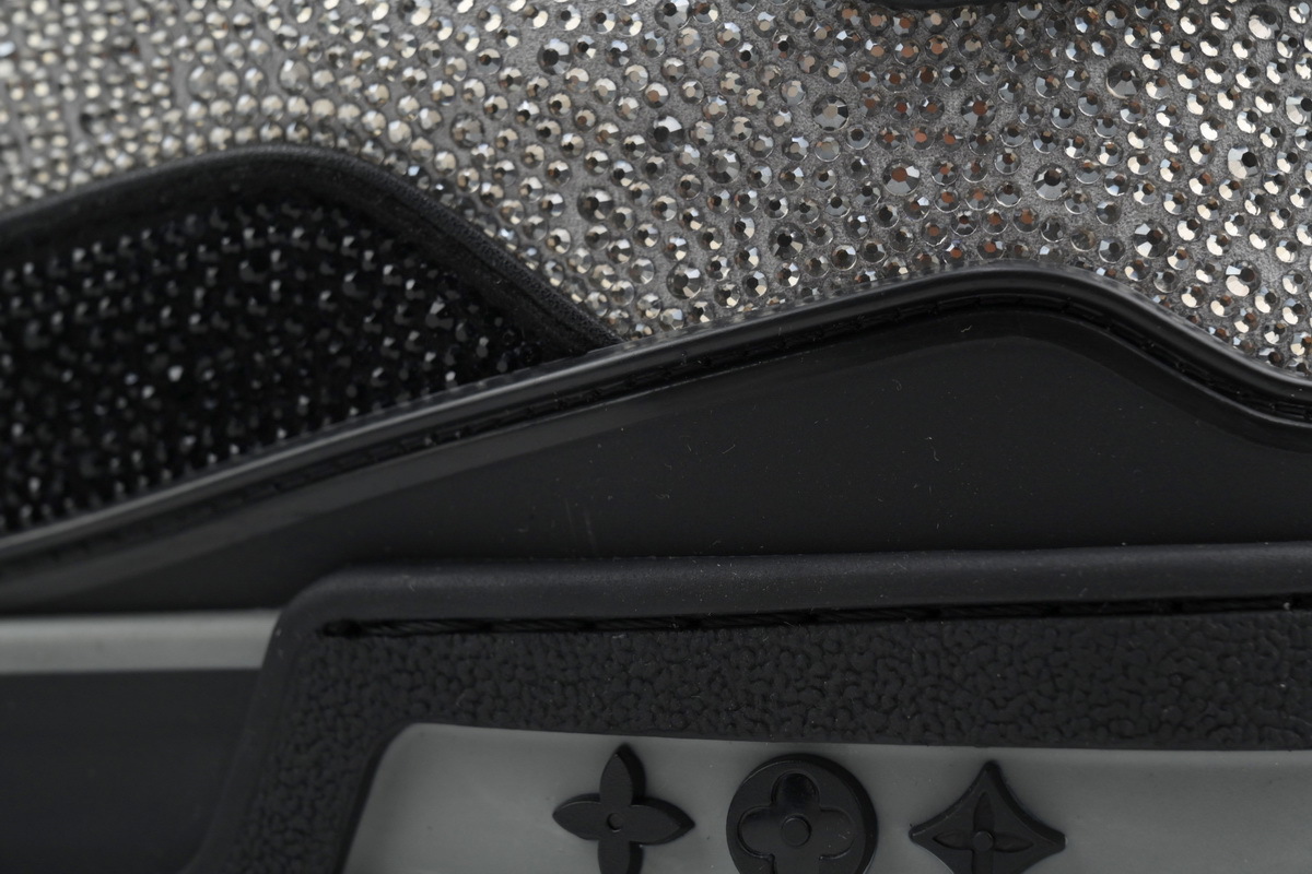 Coco Shoes Louis Vuitton Trainer Black Silver Rhinestone 