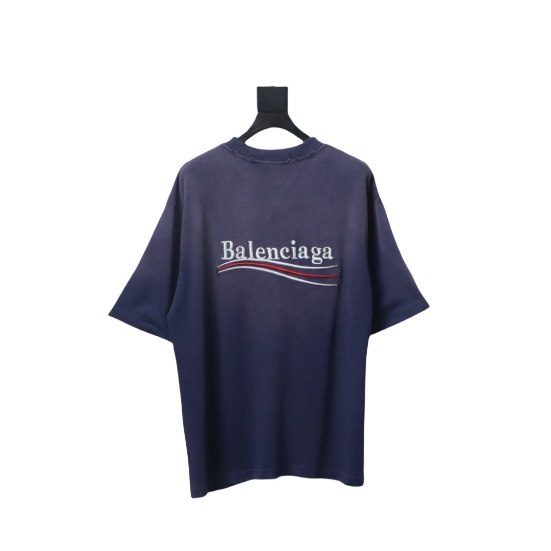 Coco Shoes Balenciaga Cola Wave Print Logo T-shirt Navy blue