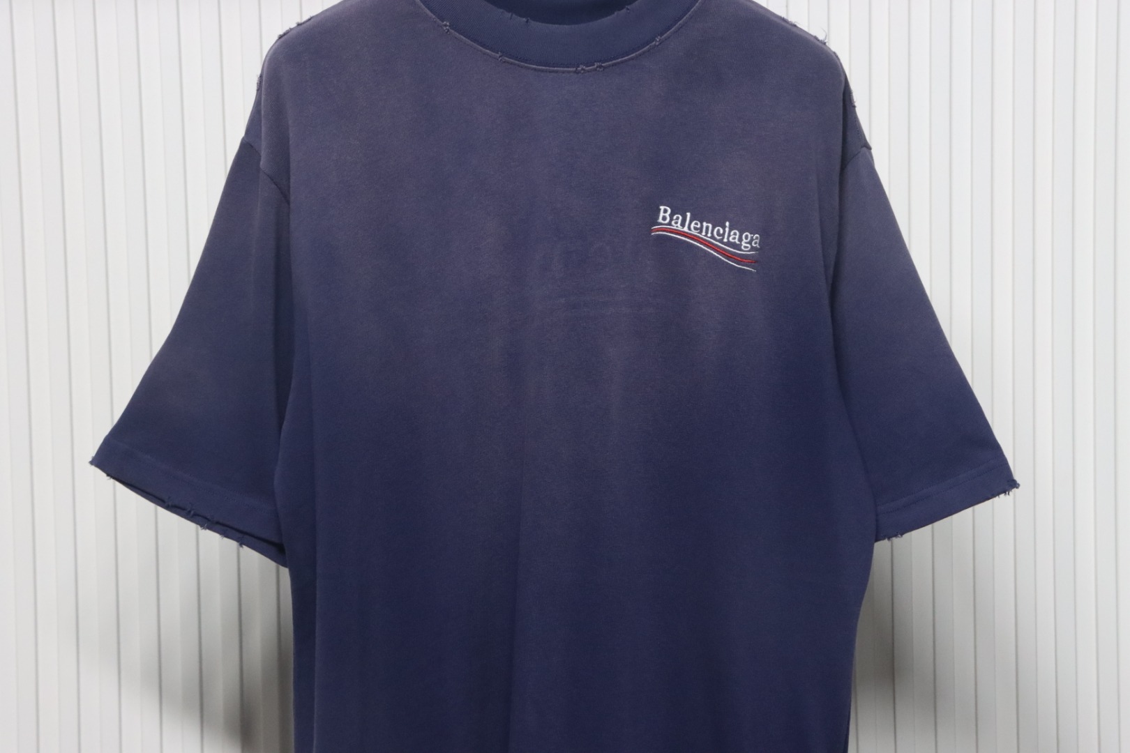 Coco Shoes Balenciaga Cola Wave Print Logo T-shirt Navy blue