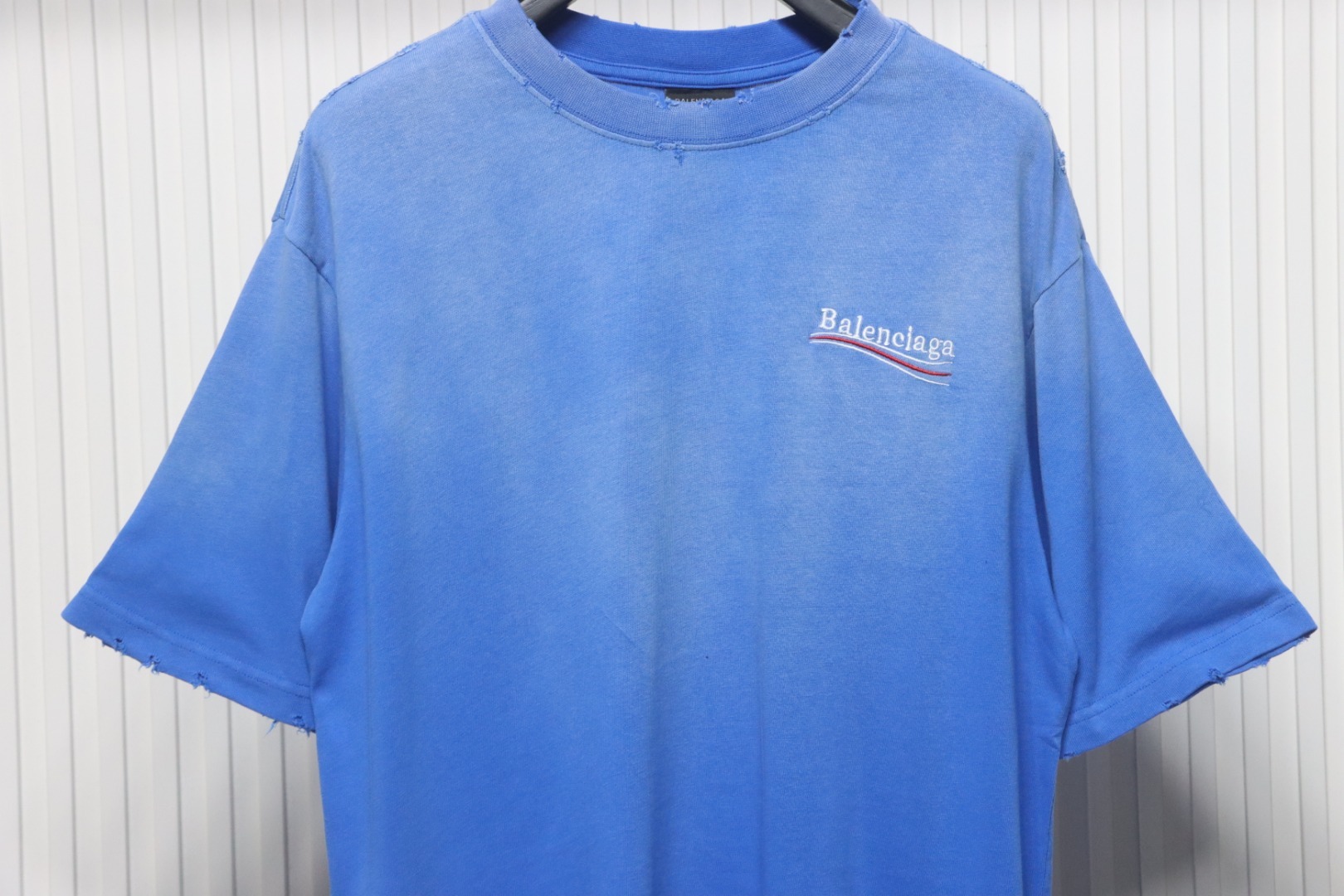 Coco Shoes Balenciaga Cola Wave Print Logo T-shirt Blue