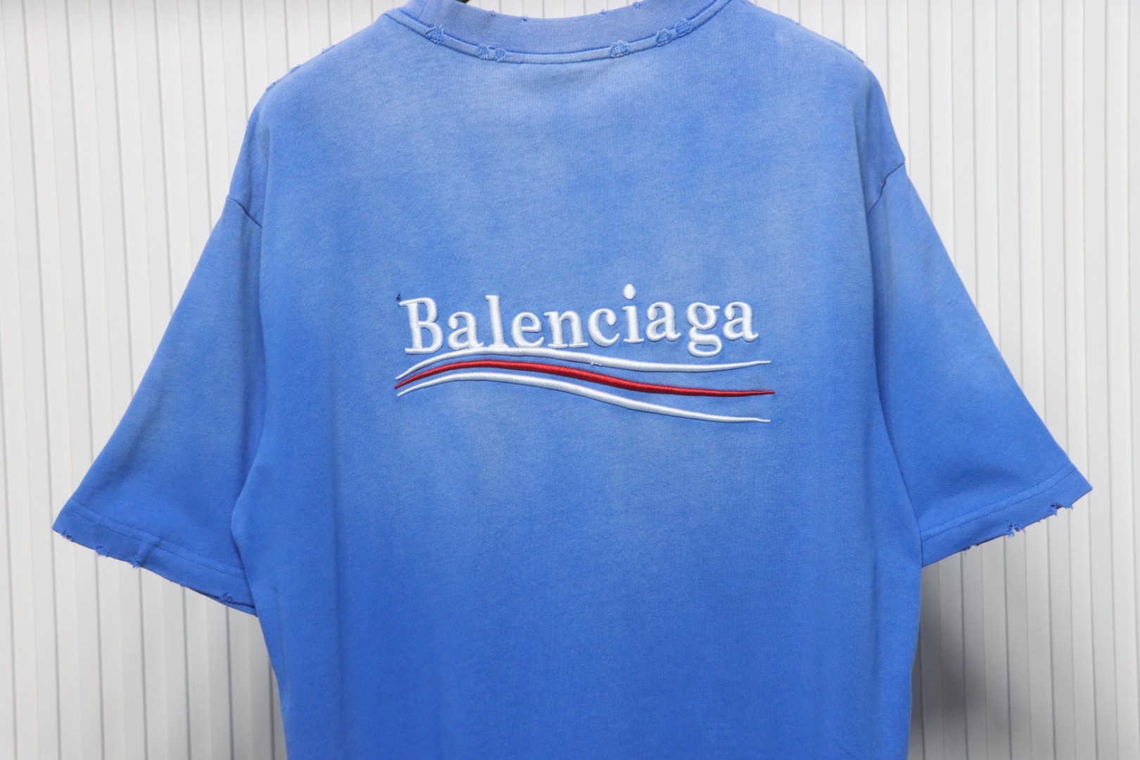 Coco Shoes Balenciaga Cola Wave Print Logo T-shirt Blue