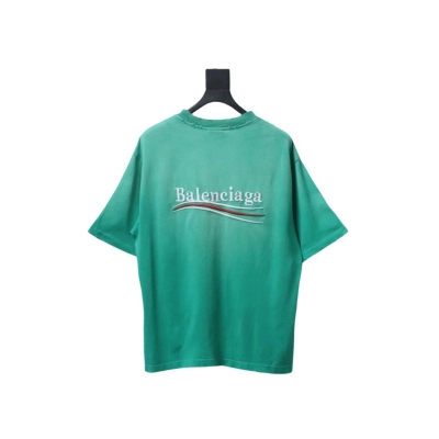 Balenciaga Cola Wave Print Logo T-shirt Green 02