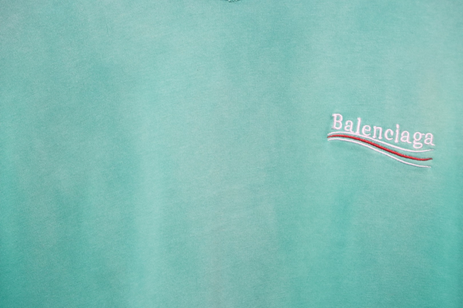 Balenciaga Cola Wave Print Logo T-shirt Green