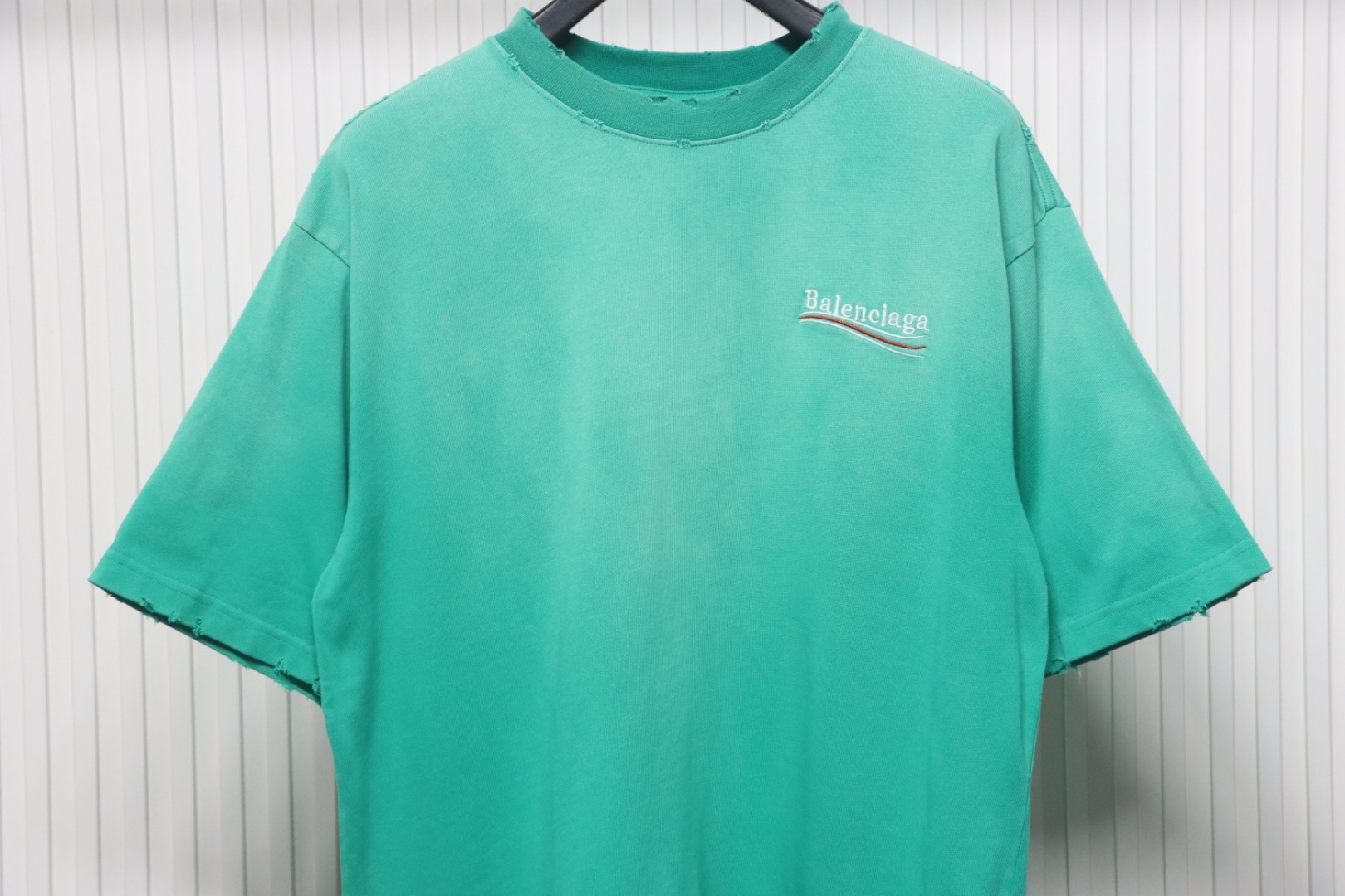 Balenciaga Cola Wave Print Logo T-shirt Green
