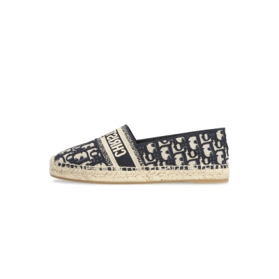 Coco Shoes Dior Granville Espadrille Oblique Embroidered Cotton Deep Blue KDB585OBE_S56B 01