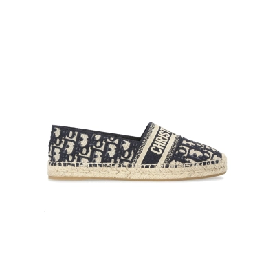 Coco Shoes Dior Granville Espadrille Oblique Embroidered Cotton Deep Blue KDB585OBE_S56B 02
