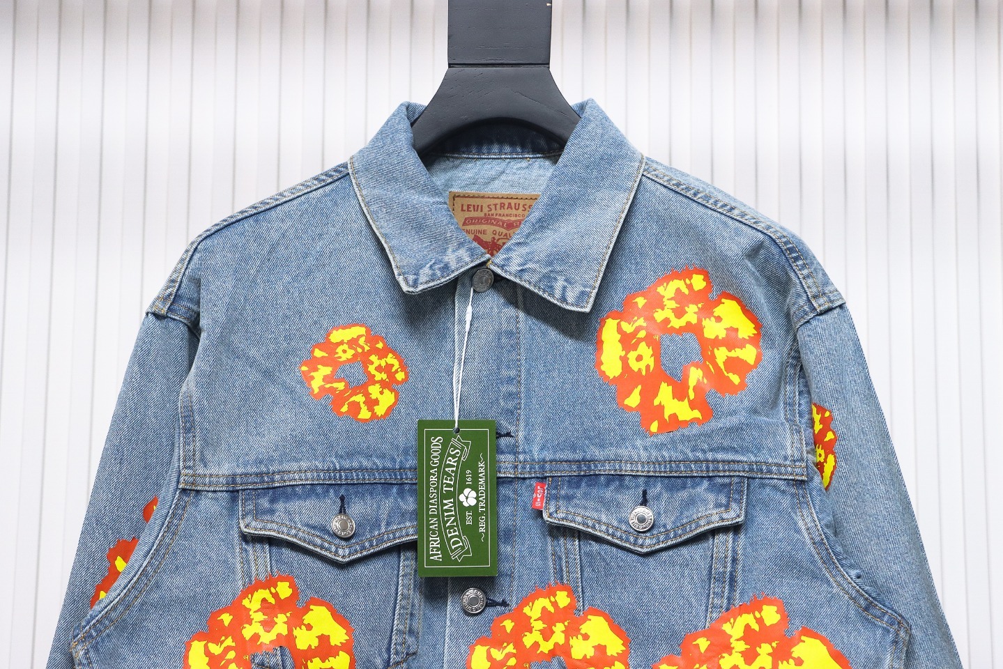 Coco Shoes Denim Tears Washed Flame Denim Jacket Blue