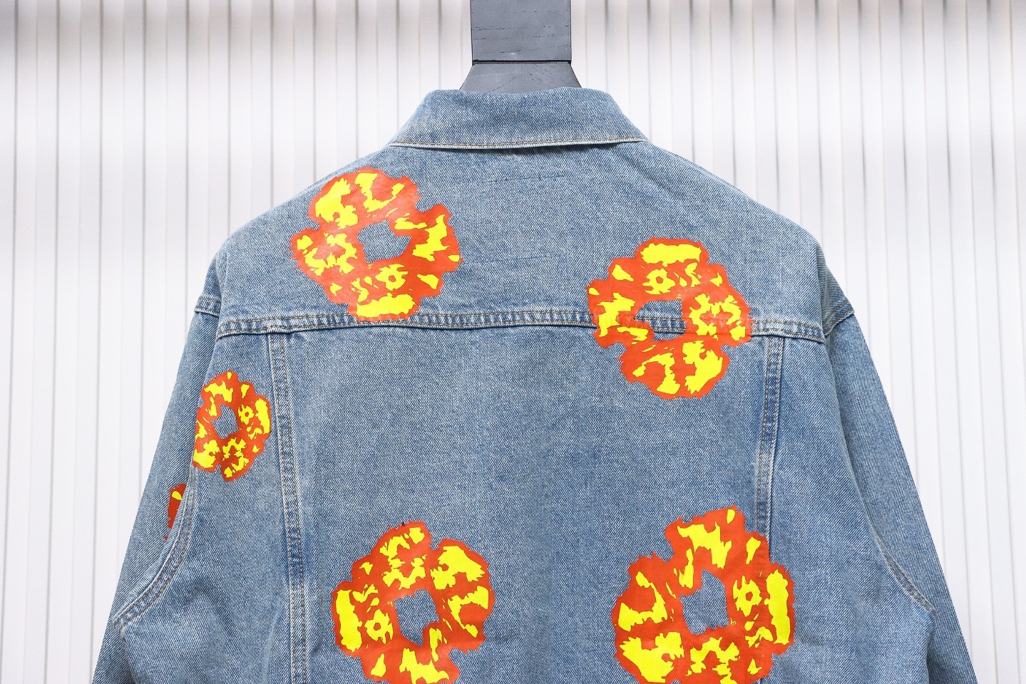 Coco Shoes Denim Tears Washed Flame Denim Jacket Blue