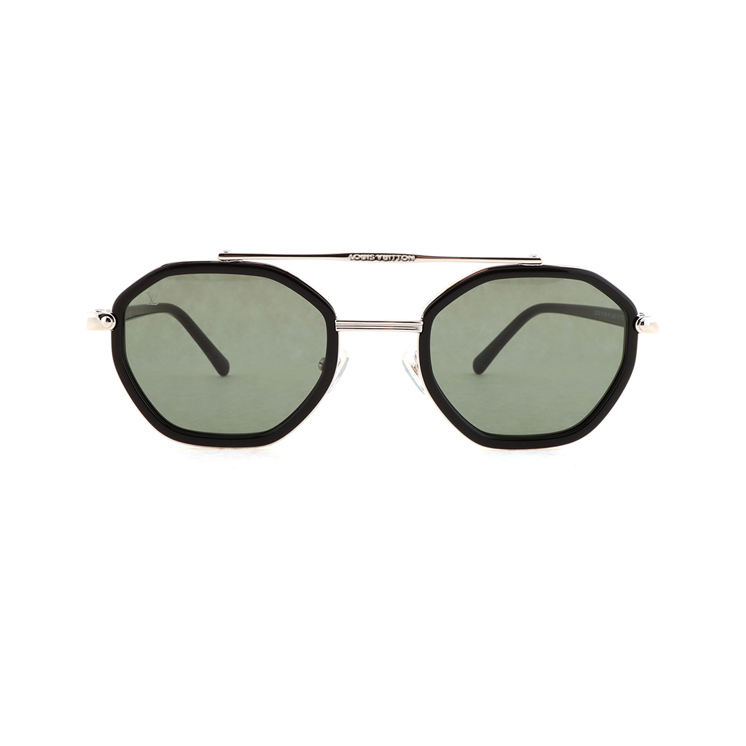 Louis Vuitton Signature Duo Round Sunglasses Green Silver Z2532U