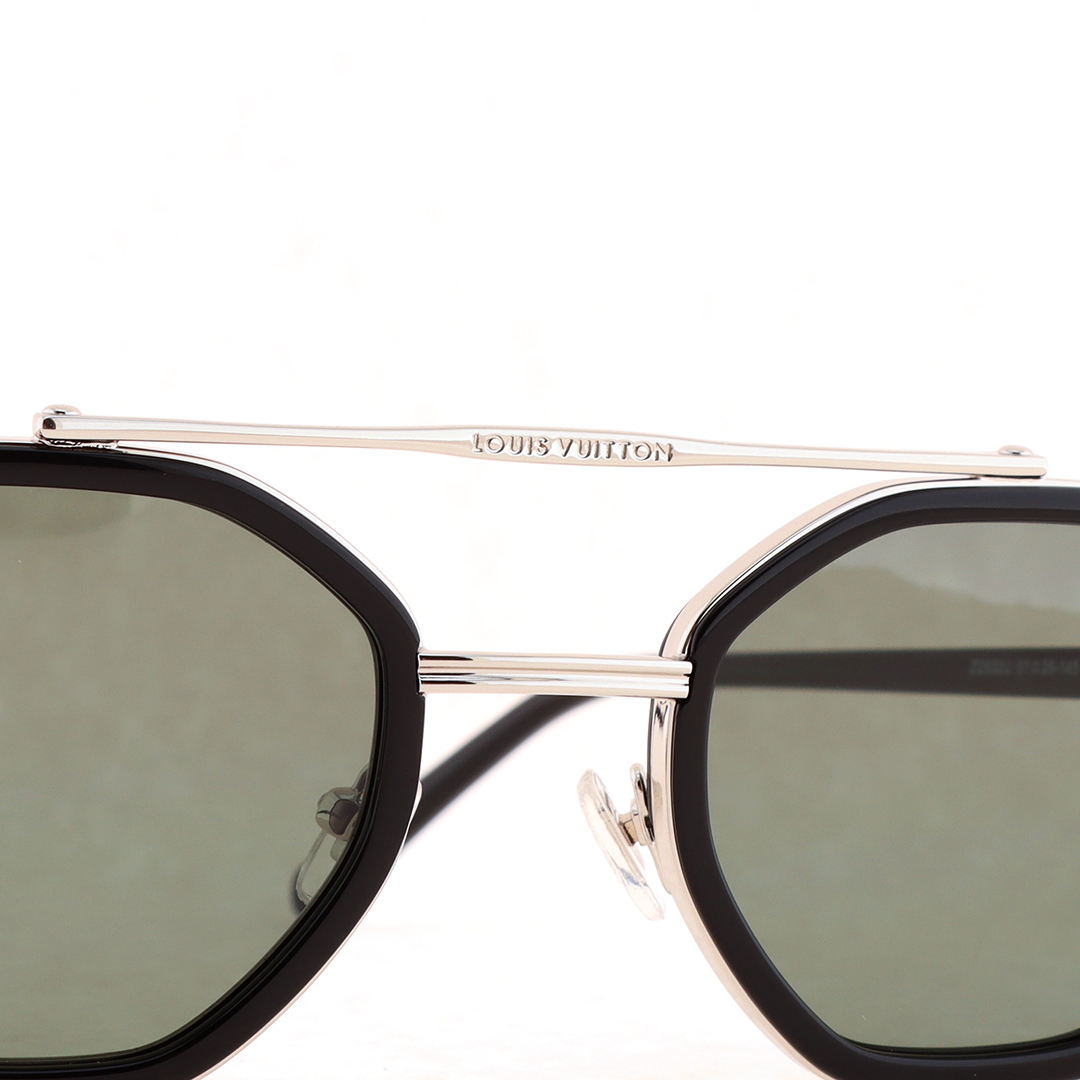 Louis Vuitton Signature Duo Round Sunglasses Green Silver Z2532U