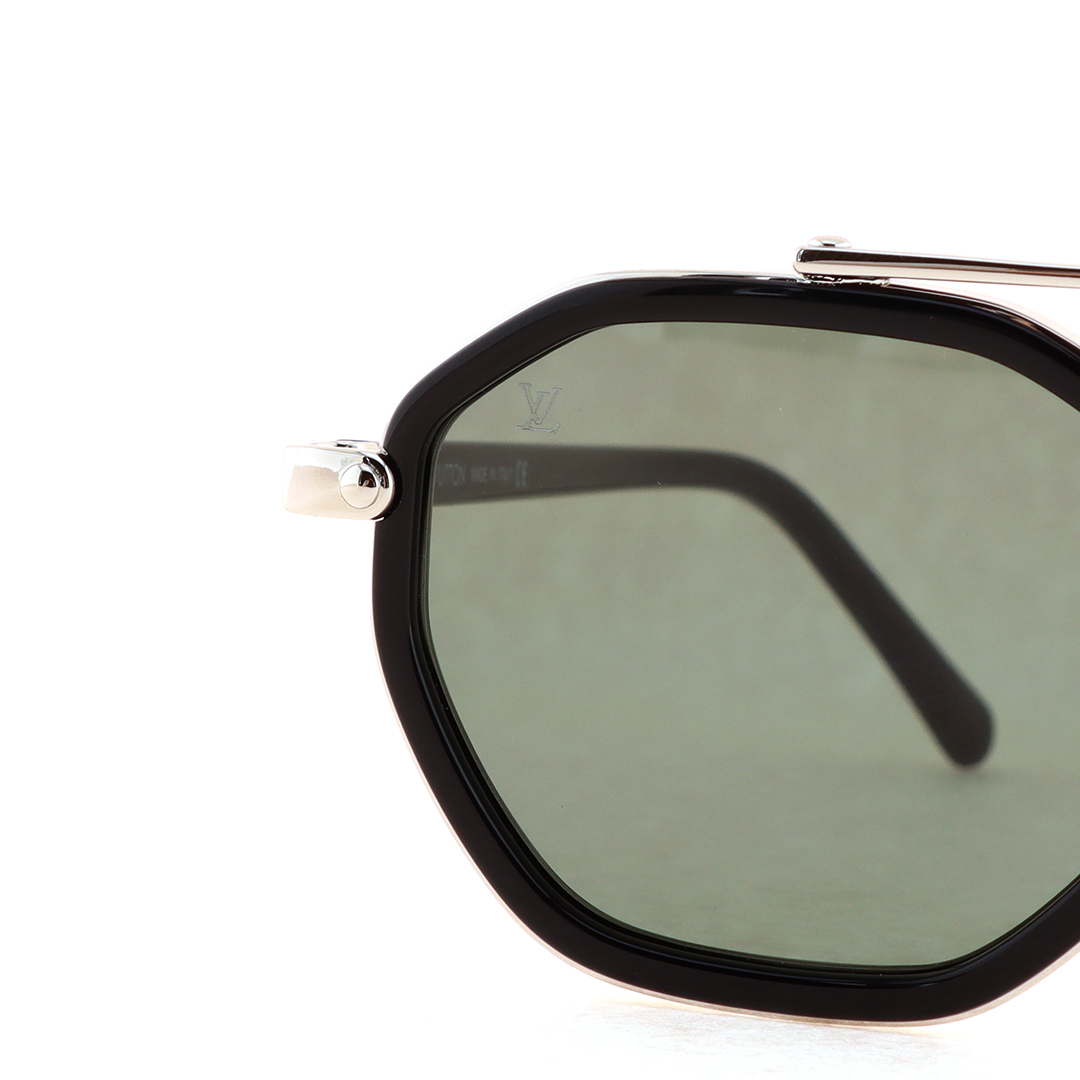Louis Vuitton Signature Duo Round Sunglasses Green Silver Z2532U