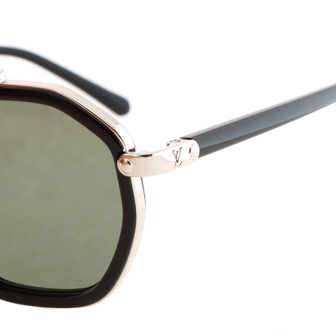 Louis Vuitton Signature Duo Round Sunglasses Green Silver Z2532U