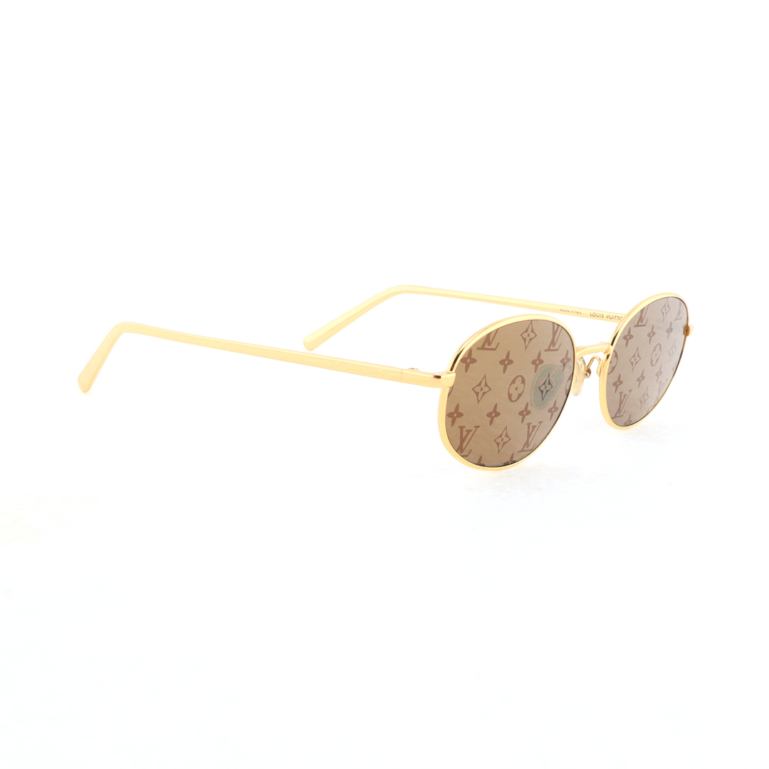 Louis Vuitton Bright Oval Sunglasses Orange Gold Z2428U