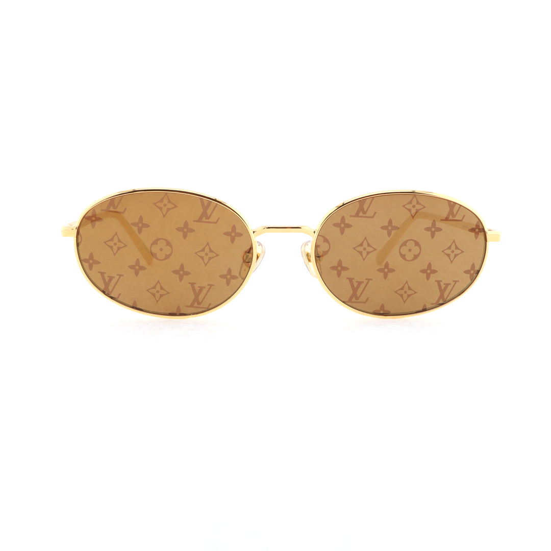 Louis Vuitton Bright Oval Sunglasses Orange Gold Z2428U