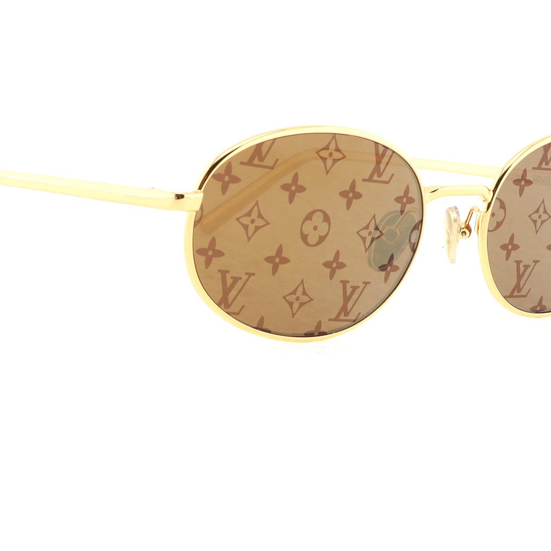 Louis Vuitton Bright Oval Sunglasses Orange Gold Z2428U
