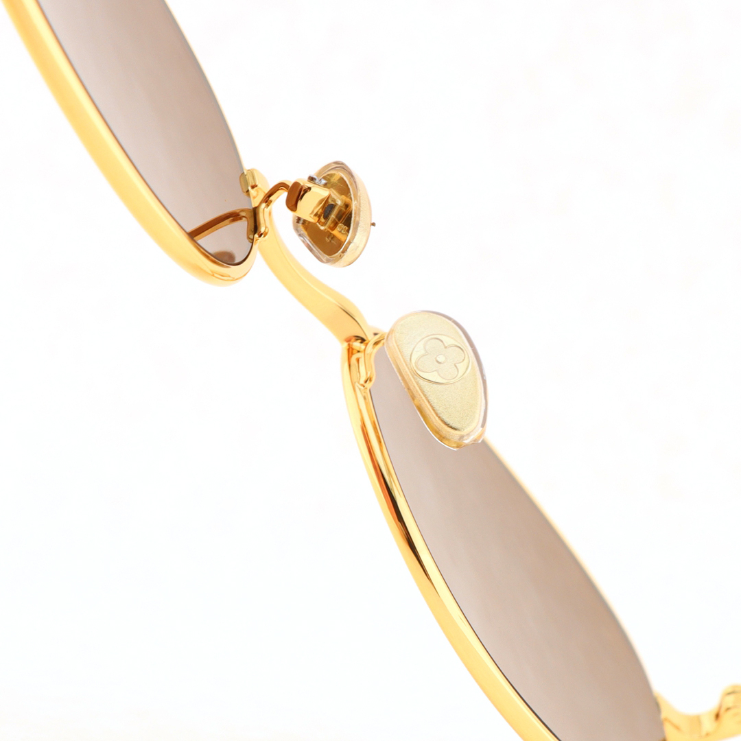 Louis Vuitton Bright Oval Sunglasses Orange Gold Z2428U