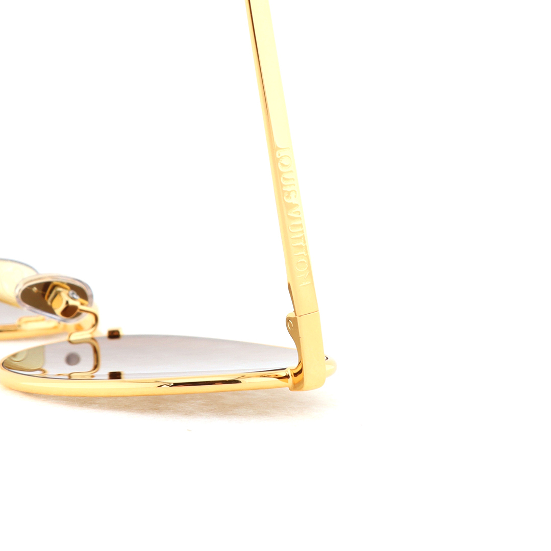 Louis Vuitton Bright Oval Sunglasses Orange Gold Z2428U