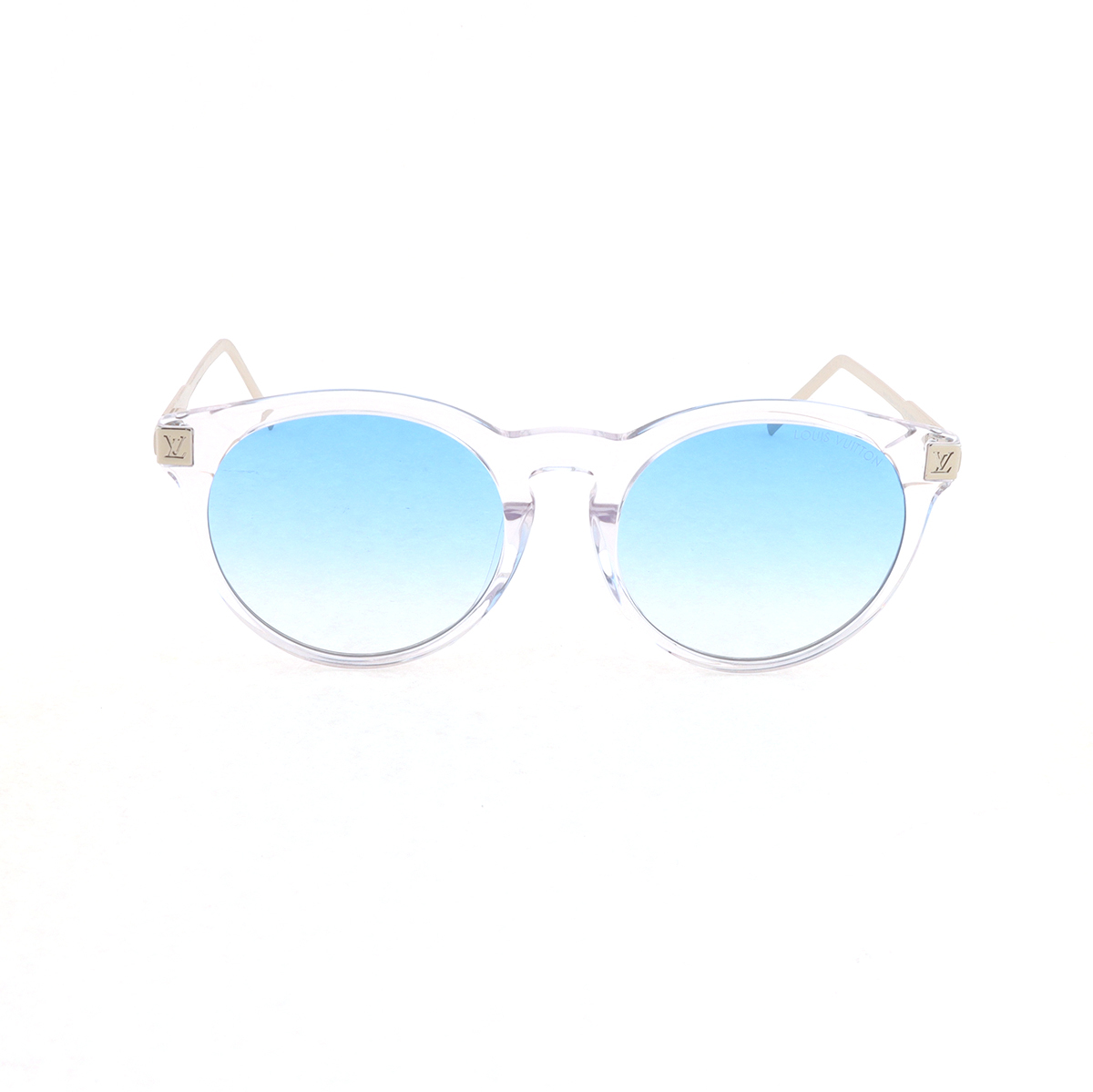 Louis Vuitton Rise Round Gradient Transparent Acetate Sunglasses Blue Silver