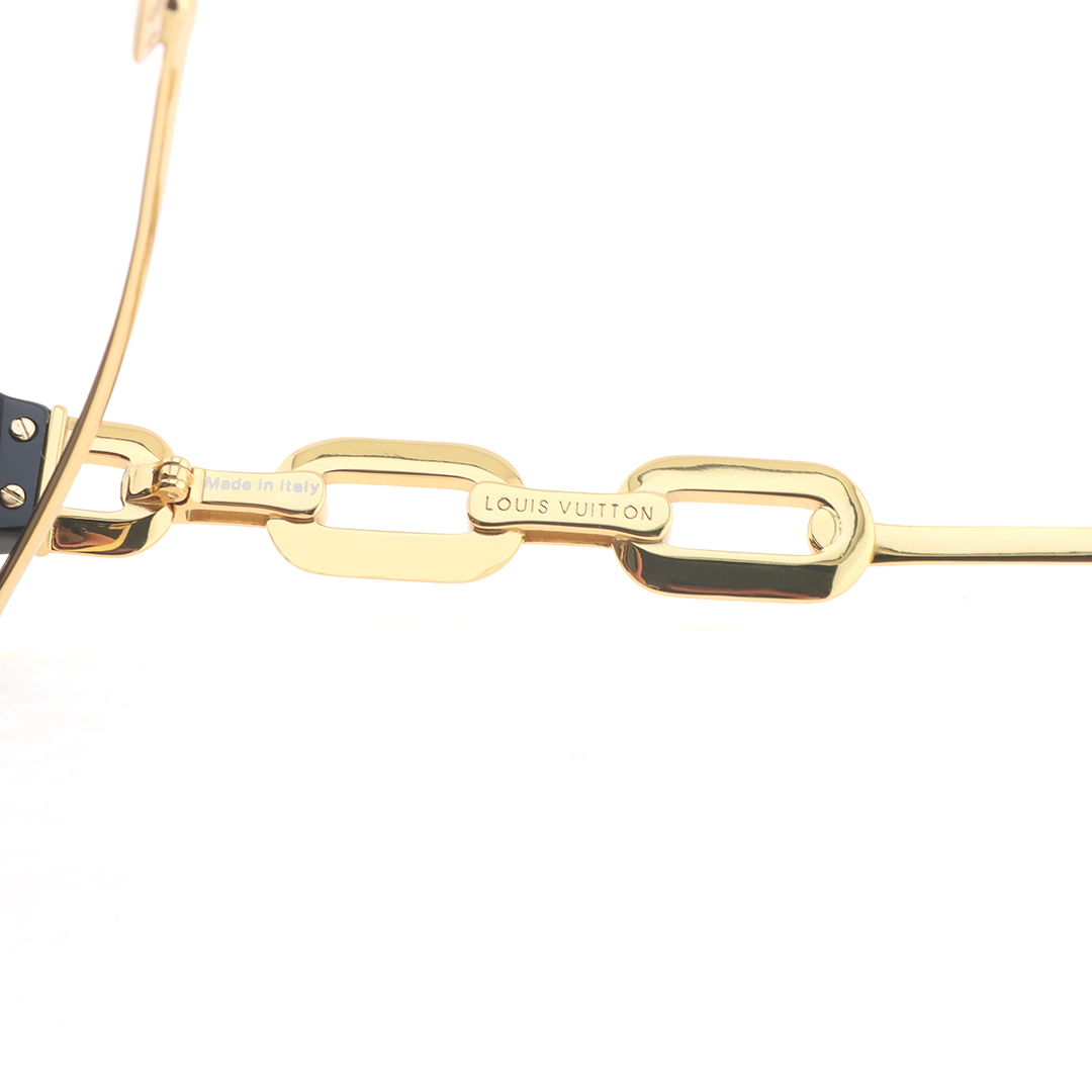 Louis Vuitton Gold Cuban Link Chain Sunglasses