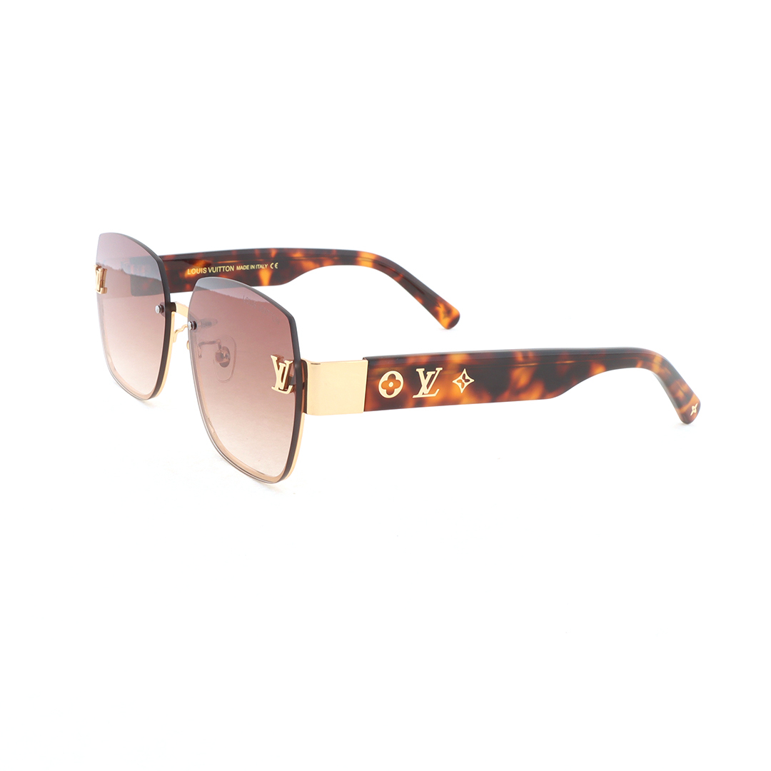 Louis Vuitton Rimless Square Sunglasses Tortoise Shell