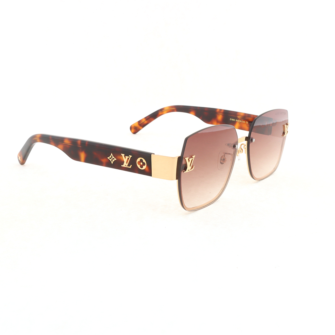 Louis Vuitton Rimless Square Sunglasses Tortoise Shell