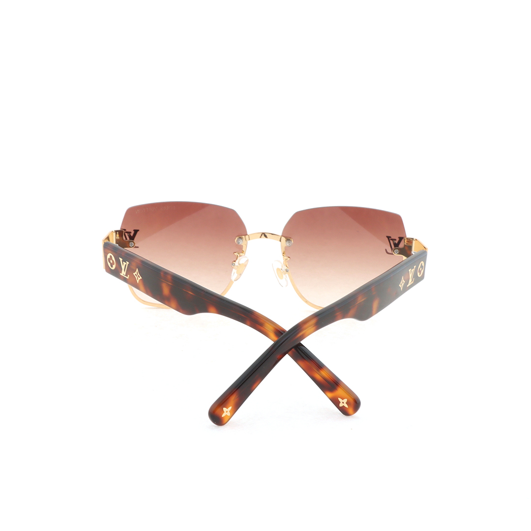 Louis Vuitton Rimless Square Sunglasses Tortoise Shell