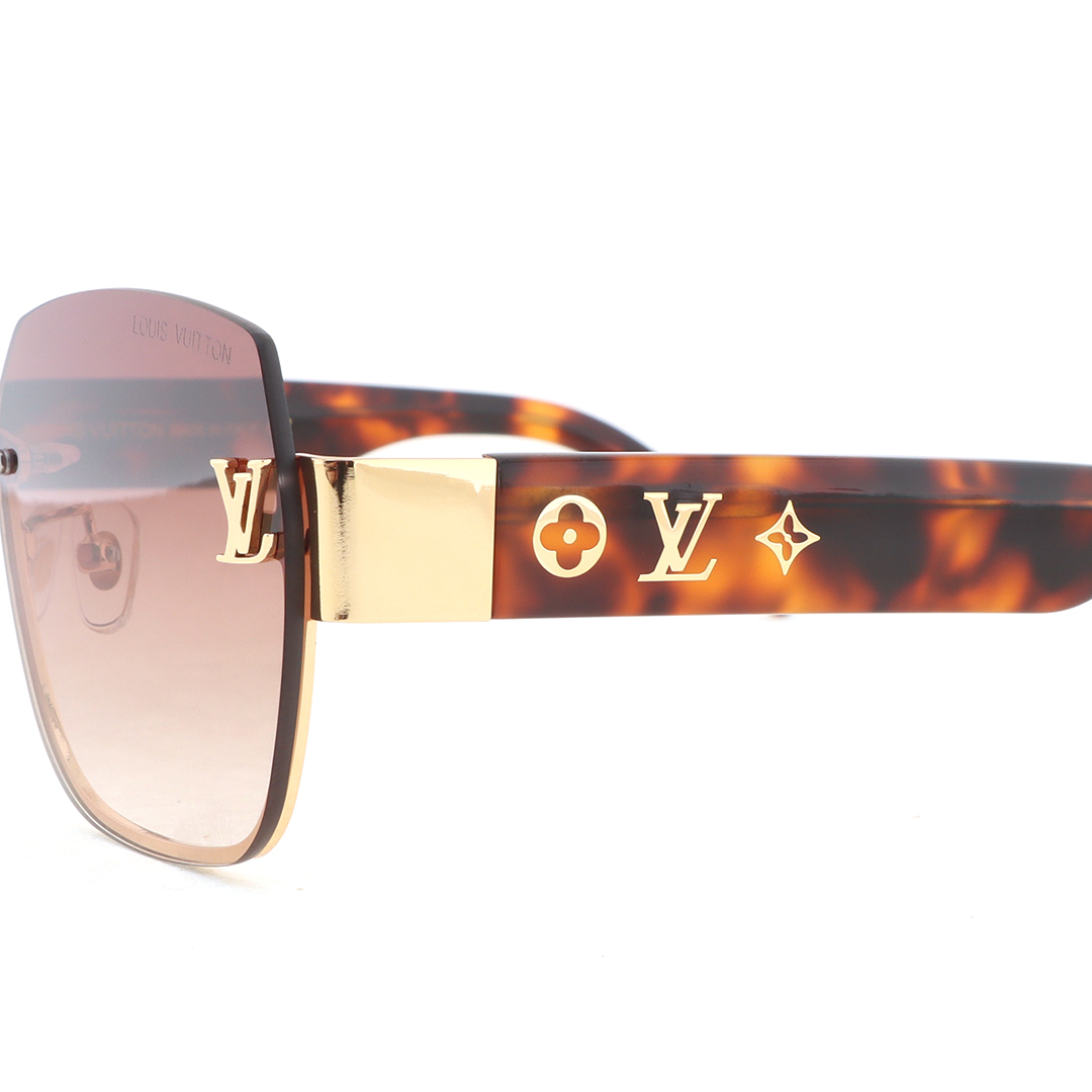 Louis Vuitton Rimless Square Sunglasses Tortoise Shell