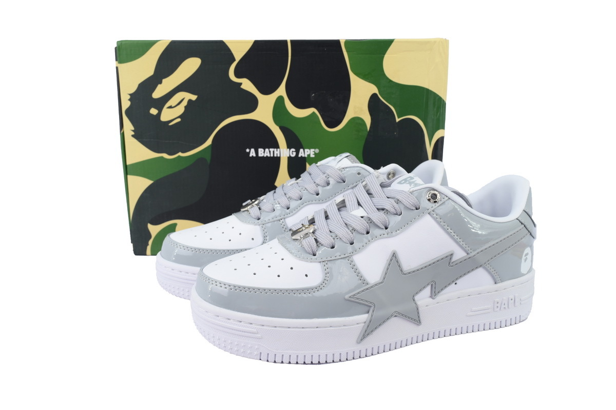 Coco Shoes A Bathing Ape Bape SK8 Sta White Grey OZXSHMX91310N