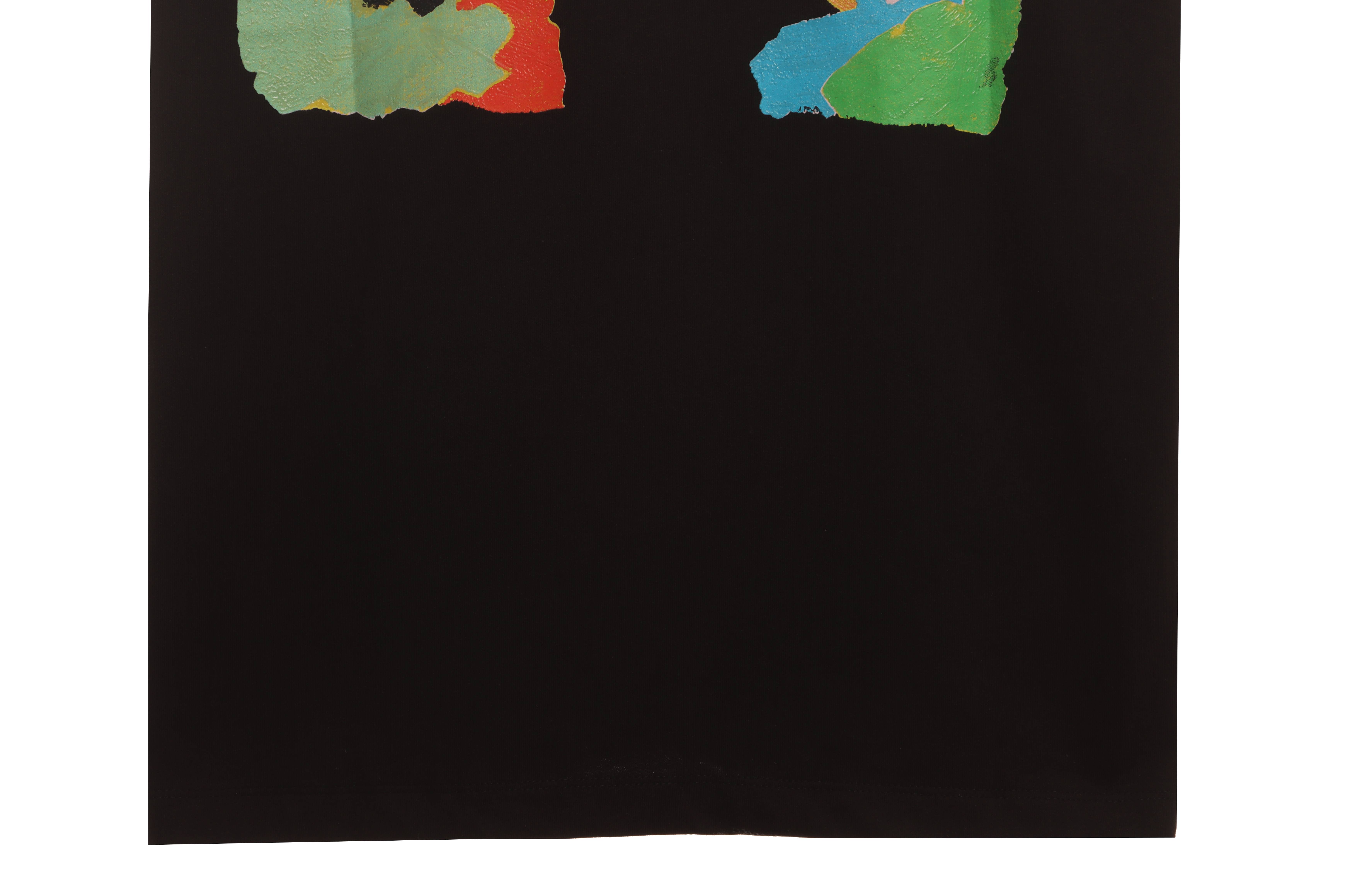 Coco Shoes Off-white Color Graffiti Brush Arrow Logo T-Shirt Black