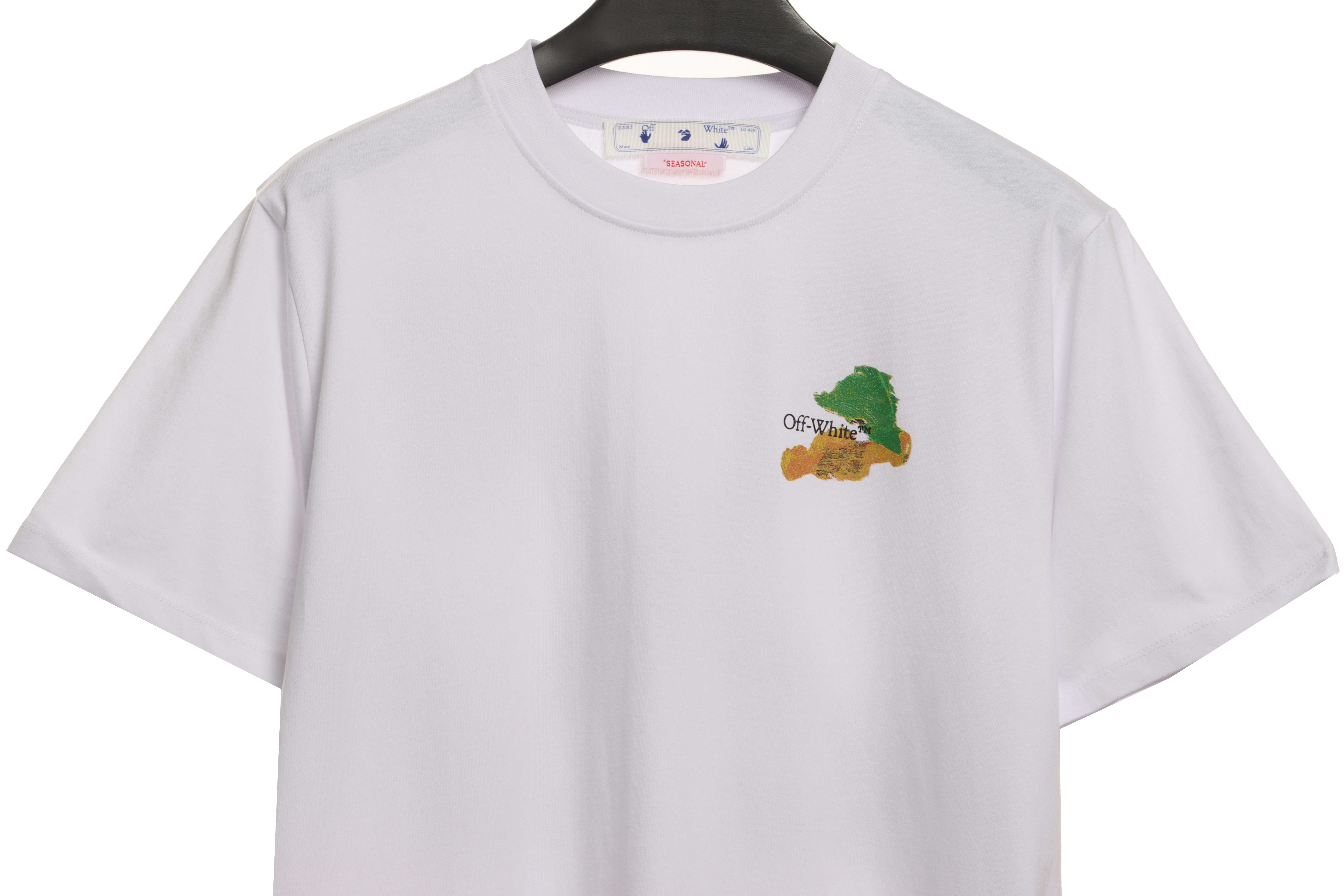 Coco Shoes Off-white Color Graffiti Brush Arrow Logo T-Shirt White