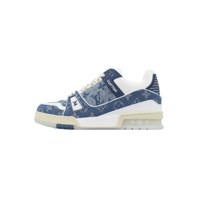 Coco Shoes Louis Vuitton Trainer Sneaker Transparent Denim Blue  01