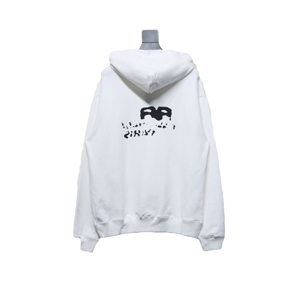 Coco Shoes Balenciaga Logo Cotton Hand Drawn BB Hoodie White