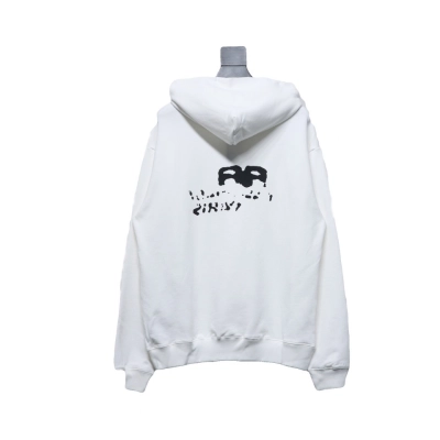 Coco Shoes Balenciaga Logo Cotton Hand Drawn BB Hoodie White 02