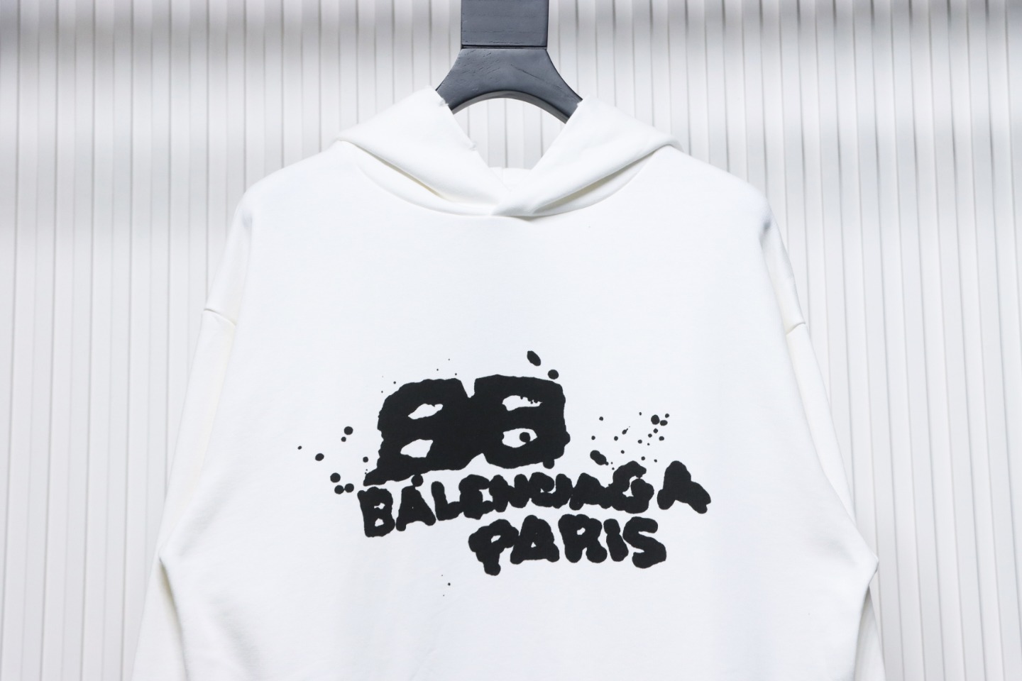 Coco Shoes Balenciaga Logo Cotton Hand Drawn BB Hoodie White
