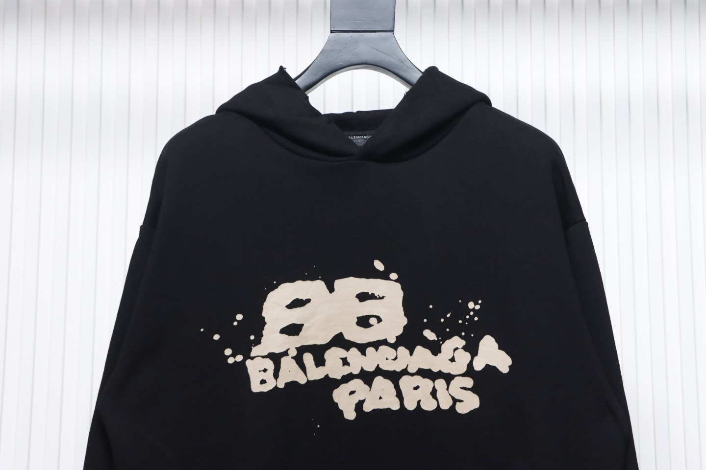 Coco Shoes Balenciaga Logo Cotton Hand Drawn BB Hoodie Black