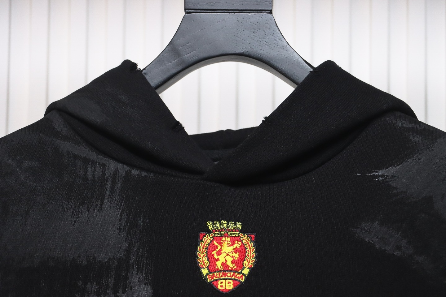 Coco Shoes Balenciaga Manchester United Distressed Embroidered Hoodie Black