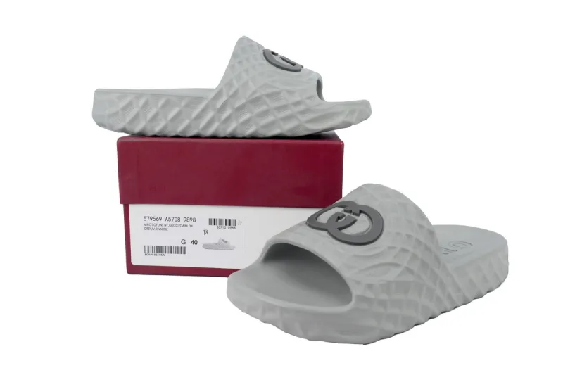 Gucci Double G Slippers Grey