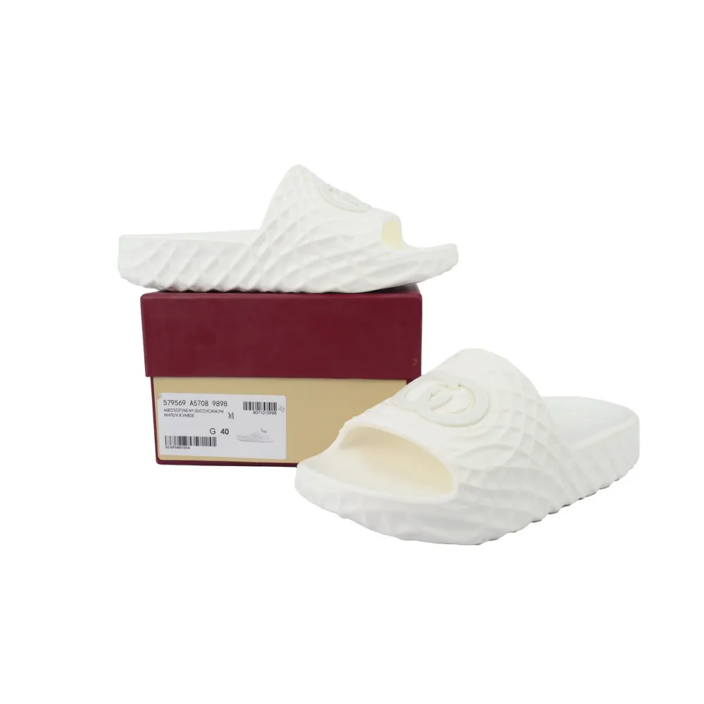 Gucci Double G Slippers White