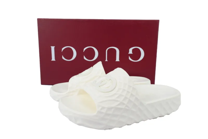 Gucci Double G Slippers White