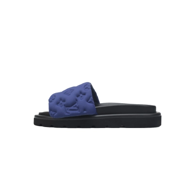 Louis Vuitton Pool Pillow Flat Comfort Mules Navy Blue 01