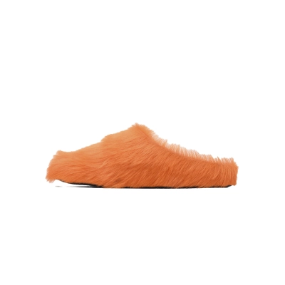 Marni Long-hair Calfskin Fussbett Sabot Orange 01