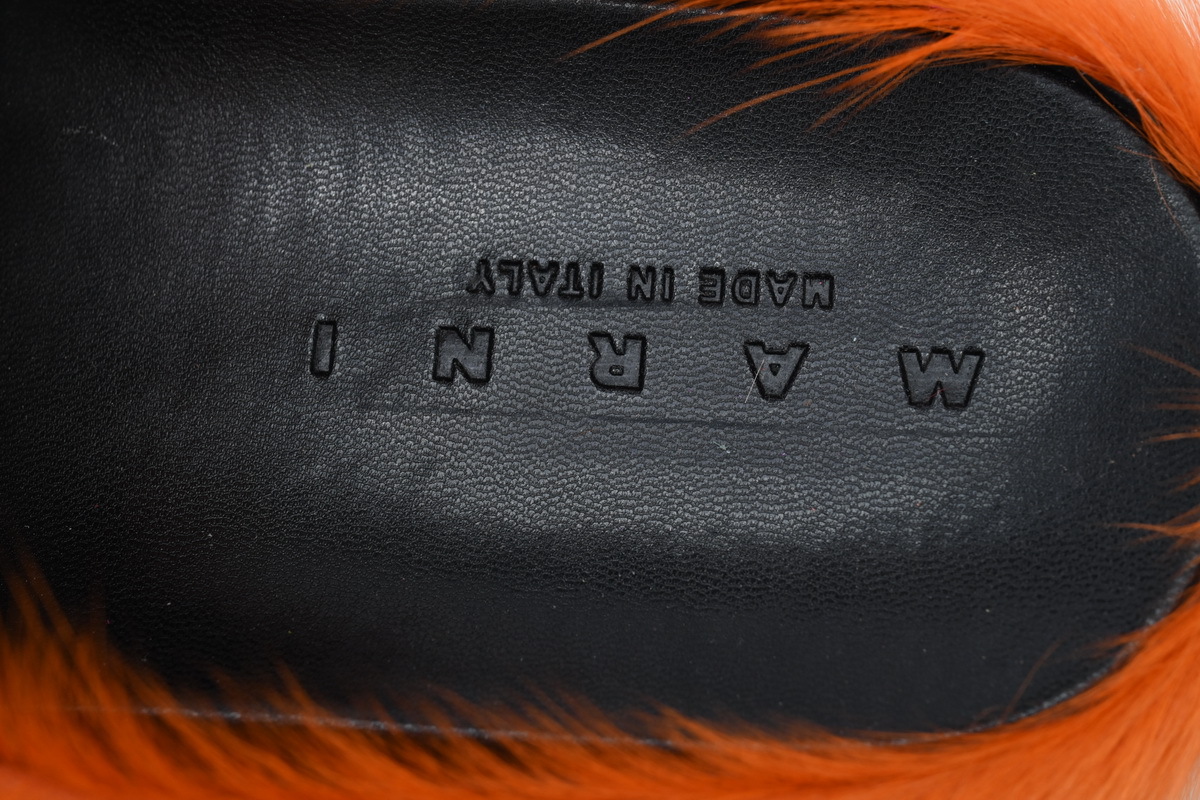 Coco Shoes Marni Long-hair Calfskin Fussbett Sabot Orange