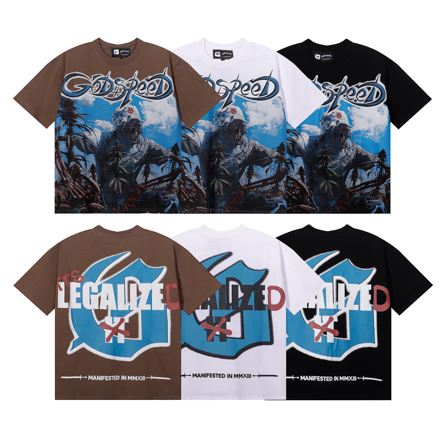 Godspeed Outdoor T-Shirt #7081 Brown/White/Black