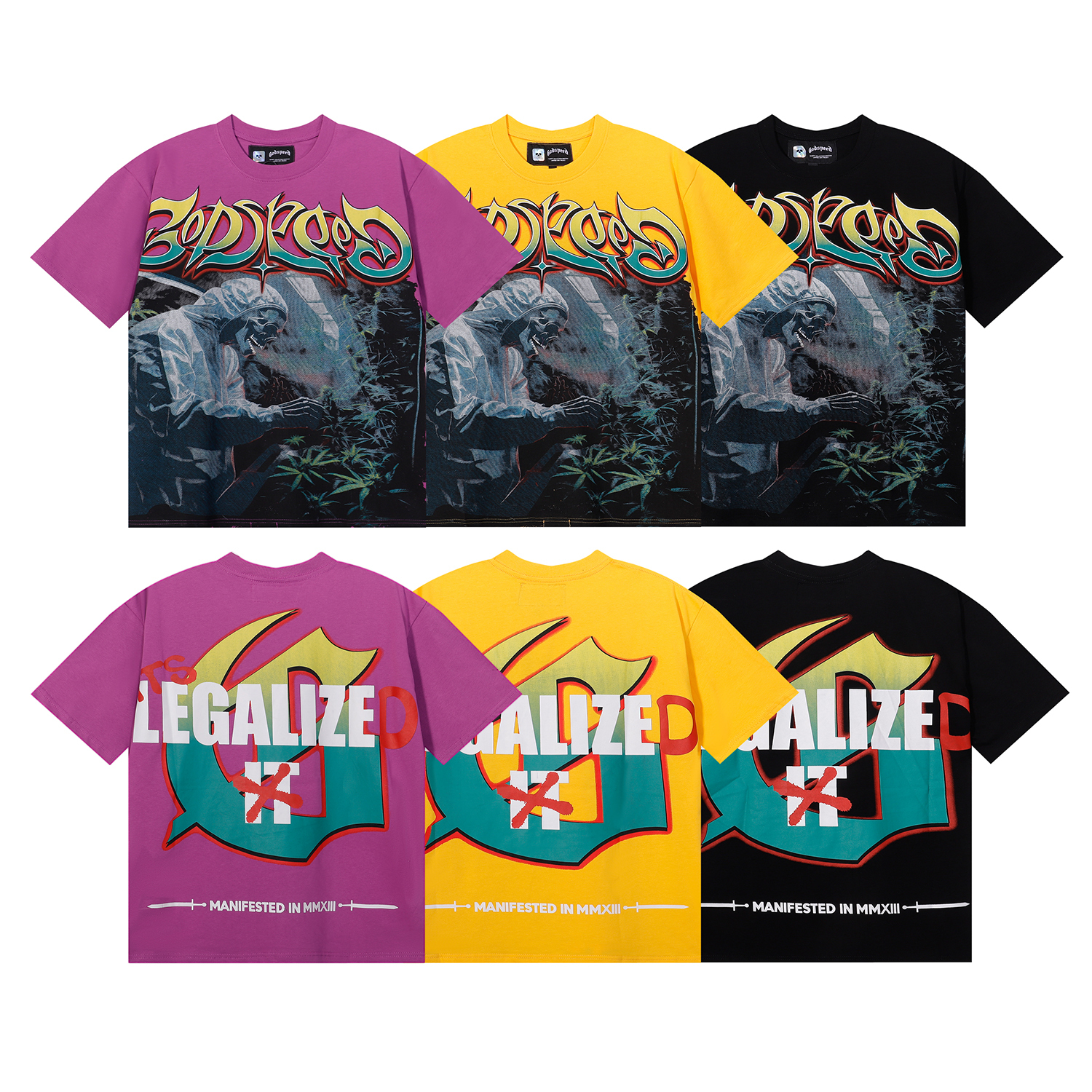 Coco Shoes Godspeed Indoor Ice T-Shirt #7080 Purple/Yellow/Black