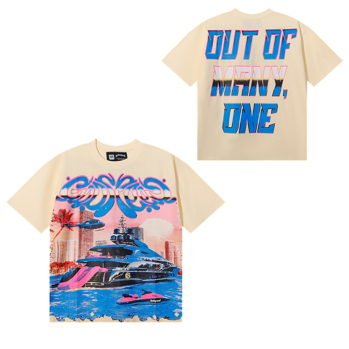 Coco Shoes Godspeed Water Cruise T-Shirt #7077 Purple/Apricot/Black