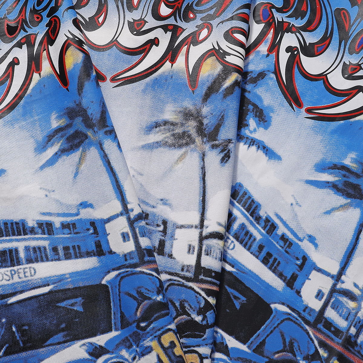 Godspeed Supercar Beach Road T-Shirt #7075 Blue/White/Black